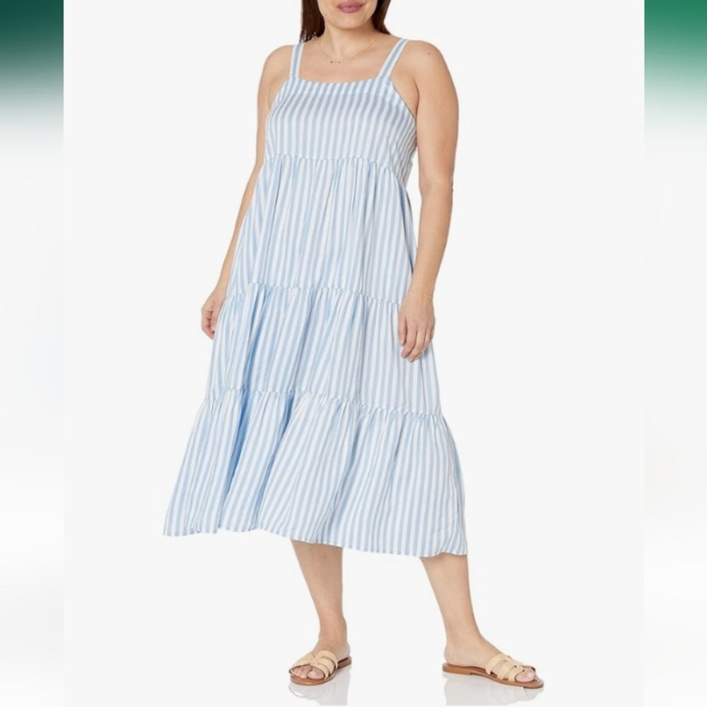 The Drop Britt Blue Stripe Dress Size 4X NWT